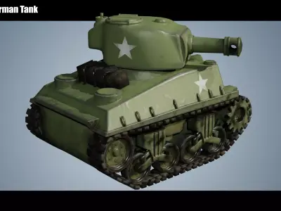 Mini Sherman Tank Low-poly 3D model