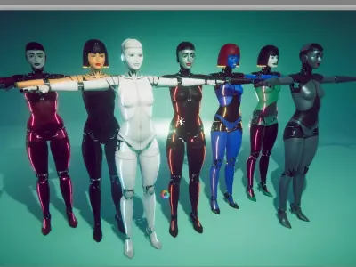 cyberpunk - Cyber Girl Low-poly 3D model