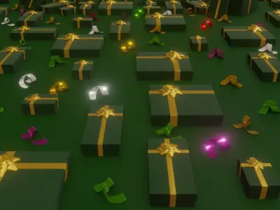 Christmas gift boxes animation for your company logo 3D model