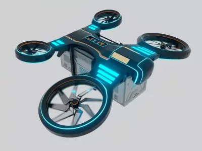 scifi cargo drone futuristic  3D model