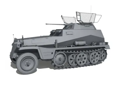 SD KFZ 250 9 - Reconnaissance Half-Truck 3D model