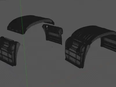 Fenders of Traction MB Axor Detailed   3D model