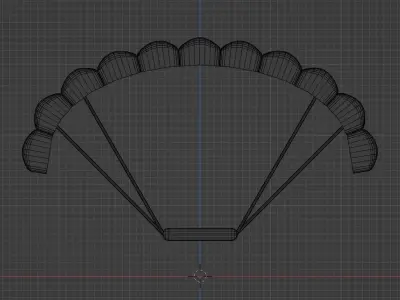 Parachute Low Poly  Low-poly 3D model