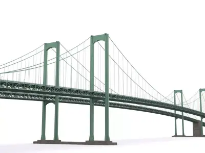 Delaware Memorial Bridge Low-poly 3D model