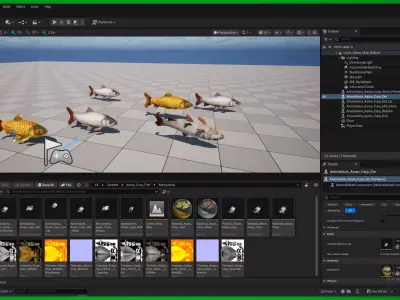 Asian Carp Fishes Low-poly 3D model