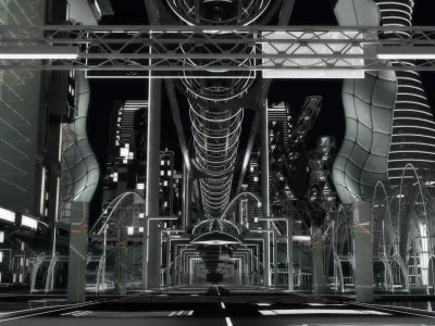 Future City HD 8 Night 3D model