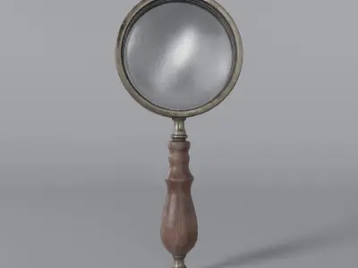 Vintage Magnifying Glass Low-poly 3D model