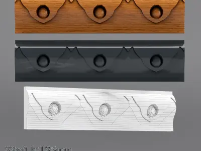 Decorative molding 30-70mm width set Free 3D model