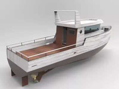 Fishing Vessel Low-poly 3D model