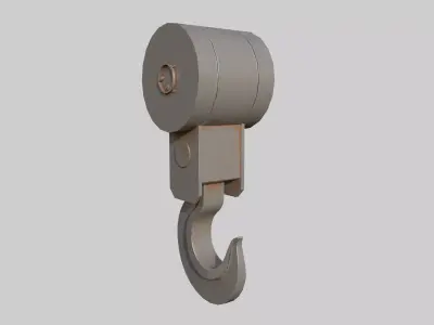 Industrial Auxiliary Hook Low-poly 3D model