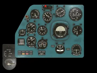 Mi-8MT Mi-17MT Left Panels Board Russian Low-poly 3D model