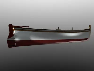 Latin Sail Fishing Boat Low-poly 3D model