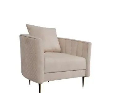 Clara Velvet Armchair Free 3D model