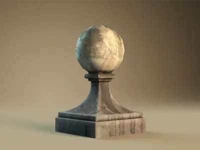 Stone ball finial Free low-poly 3D model