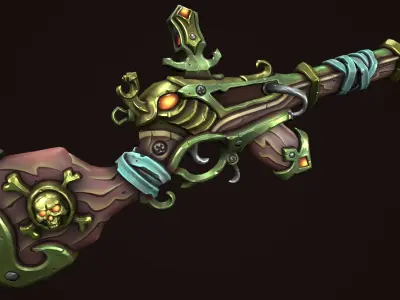 Pirate assault rifle Low-poly 3D model