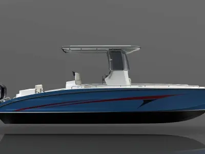 Center Console Fishing Boat 9M High Detail 3D model