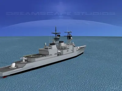 Spruance Class DD969 USS Peterson 3D model
