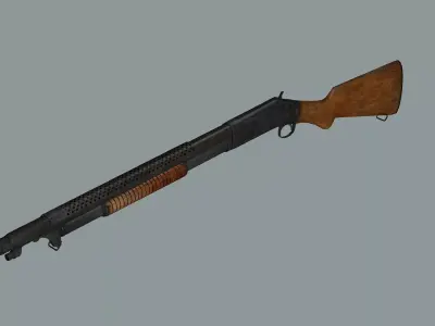 Winchester Model 1897 Low-Poly 3D Model Low-poly 3D model purchase