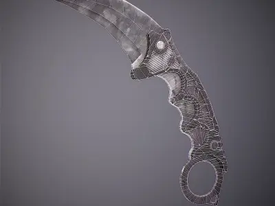 Kerambit knife PBR Low-poly 3D model