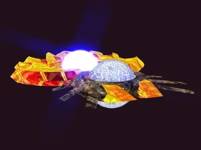 Bladed Crown Energy Ball Spaceship Low-poly 3D model