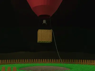 Hot Air Balloon in Glass Dome 3D model