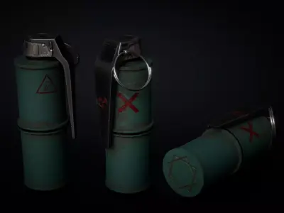 3D Model of a Radioactive Grenade Low-poly 3D model