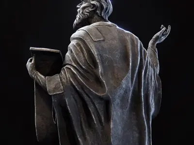 The statue of the Sage Low-poly 3D model