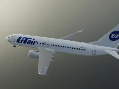 UT Air Boeing 737-800 low poly 3D model  with cockpit  Low-poly 3D model