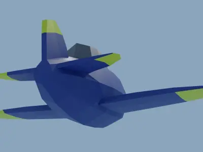 Poly-Plane toy airplane flying in sky Low-poly 3D model