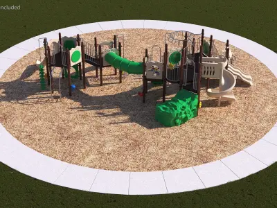 Commercial Kids Playground Set 3D model
