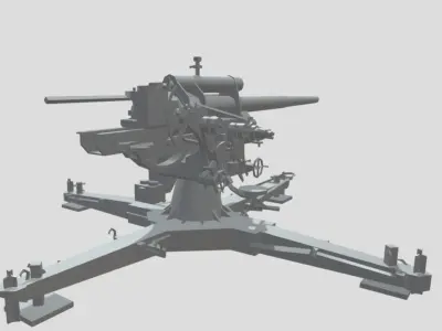 GERMAN 88 CM FLAK WW2 AA GUN 3D model
