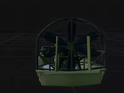 Realistic Modern Tactical Airboat Swamp Craft 3D Model Low-poly 3D model