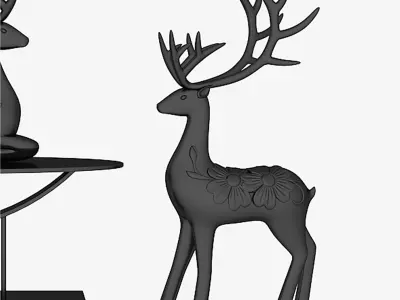 bird and deer decor Low-poly 3D model