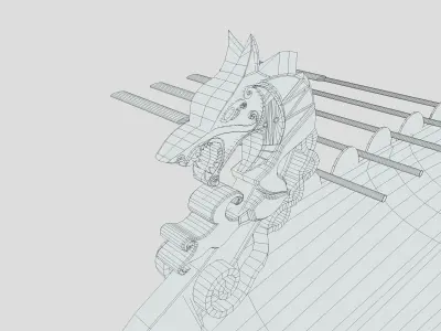 Viking Boat 4 - Spirit of the Woods Wolf 3D model