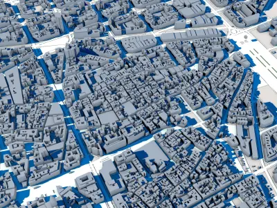 Part Of Barcelona City Spain 3D model