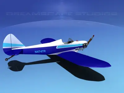 Flybaby airplane flying in sky 3D model