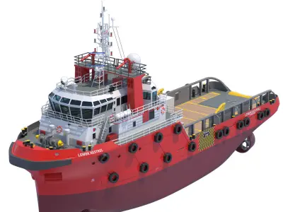 48m AHTS Anchor Handling Tug 3D model