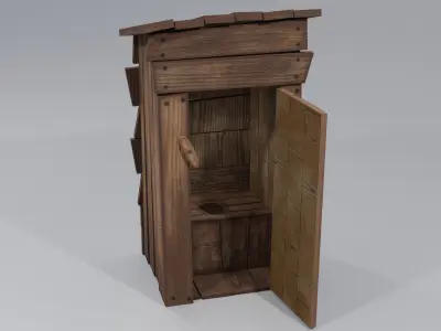 Old Wooden Storeroom or Toilet Free low-poly 3D model