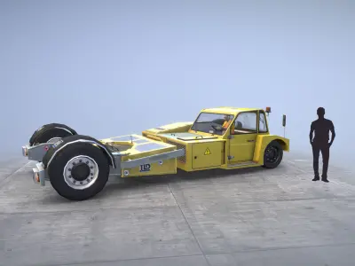 Towbarless Aircraft Tractors LTD TPX-200-S yellow Low-poly 3D model