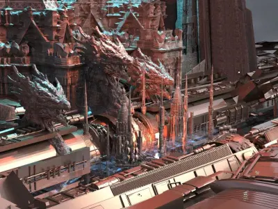 Dragon Cult Sci-Fi city 1 3D model