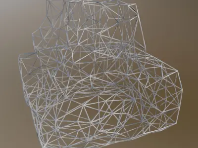 Pillar Base Asymmetric Ancient Low-poly 3D model