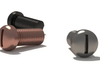 Screw slotted Free low-poly 3D model