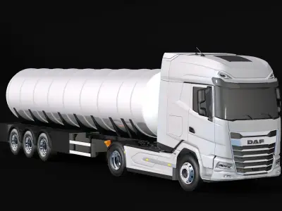 2021 DAF XG 480 Tank Trailer Low-poly 3D model