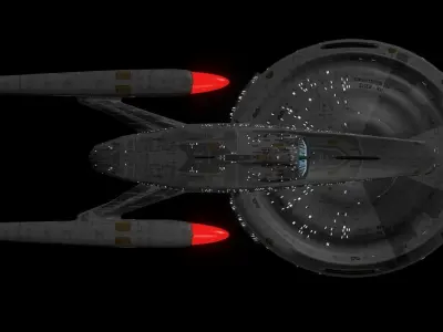 Starship USS Resonance Low Poly Variant 1 Low-poly 3D model