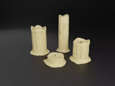 Candles Set Low-Poly 3D Model candle Free low-poly 3D model