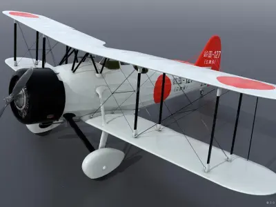 D1A2  Hokoku-127 - Not rigged Low-poly 3D model