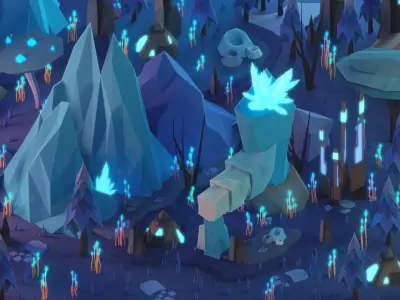 Free Demo of Low Poly Space Alien Worlds 3D Asset Pack Free low-poly 3D model