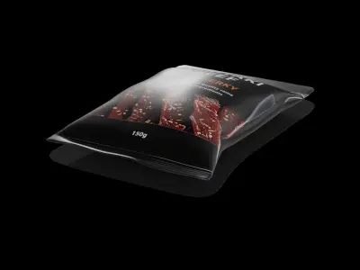 Meat snacks and cabanossi Teriyaki Beef Jerky Low-poly 3D model