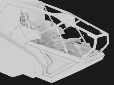 Sci - Fi Cockpit Low-poly 3D model