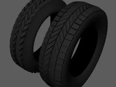 Wheel-Tire tyres Low-poly 3D model